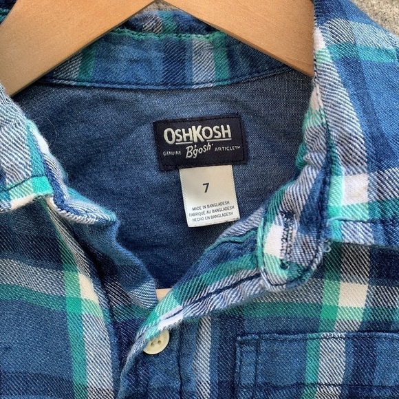 OSH Kosh Plaid Flannel Button Down Shirt - Picture 3 of 6